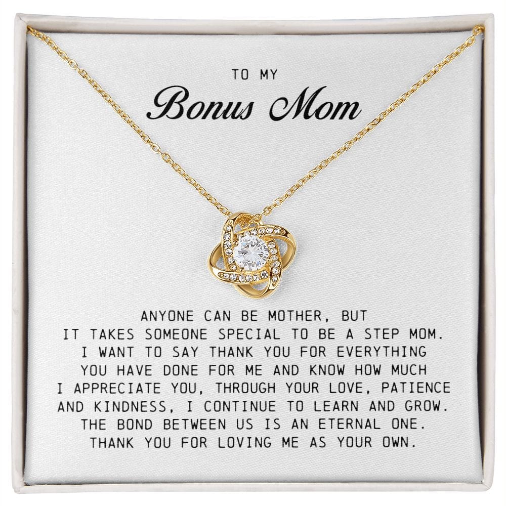 To My Bonus Mom, Love Knot Necklace
