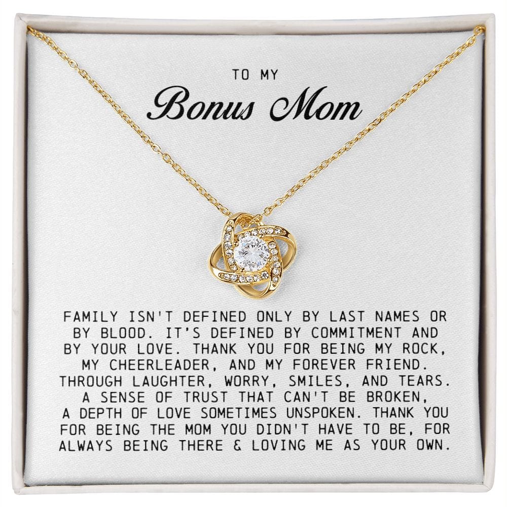 To My Bonus Mom, Love Knot Necklace