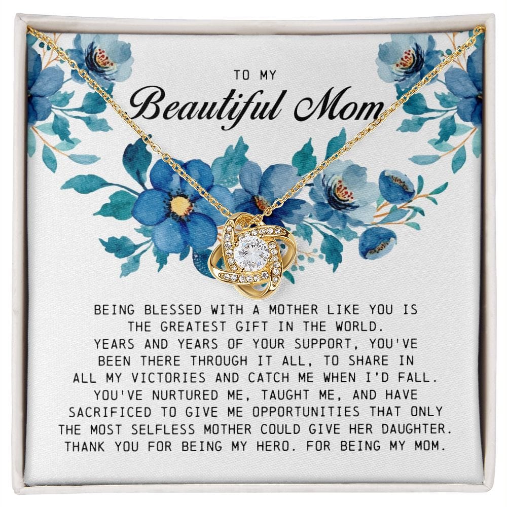 To My Beautiful Mom, Love Knot Necklace