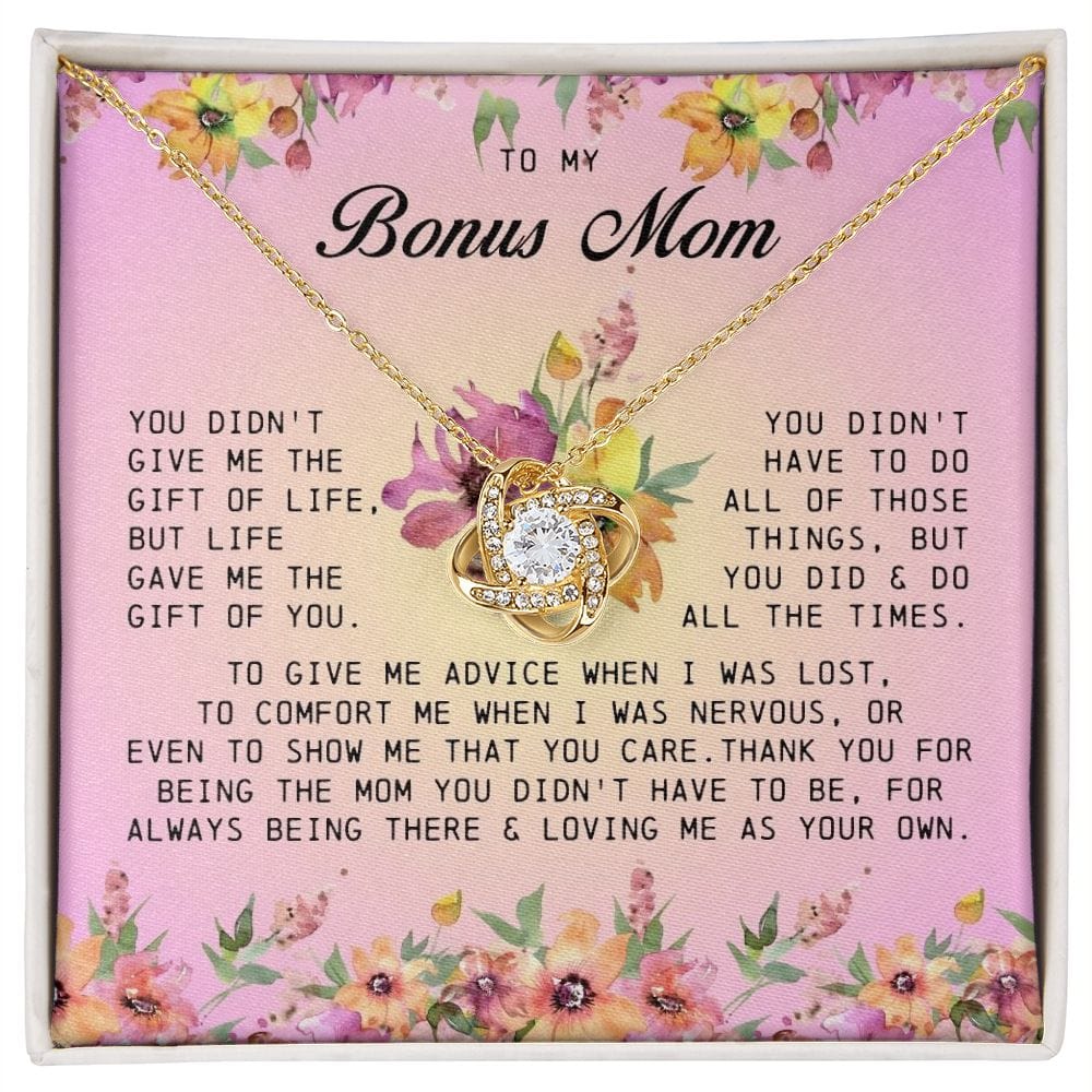 To My Bonus Mom, Love Knot Necklace