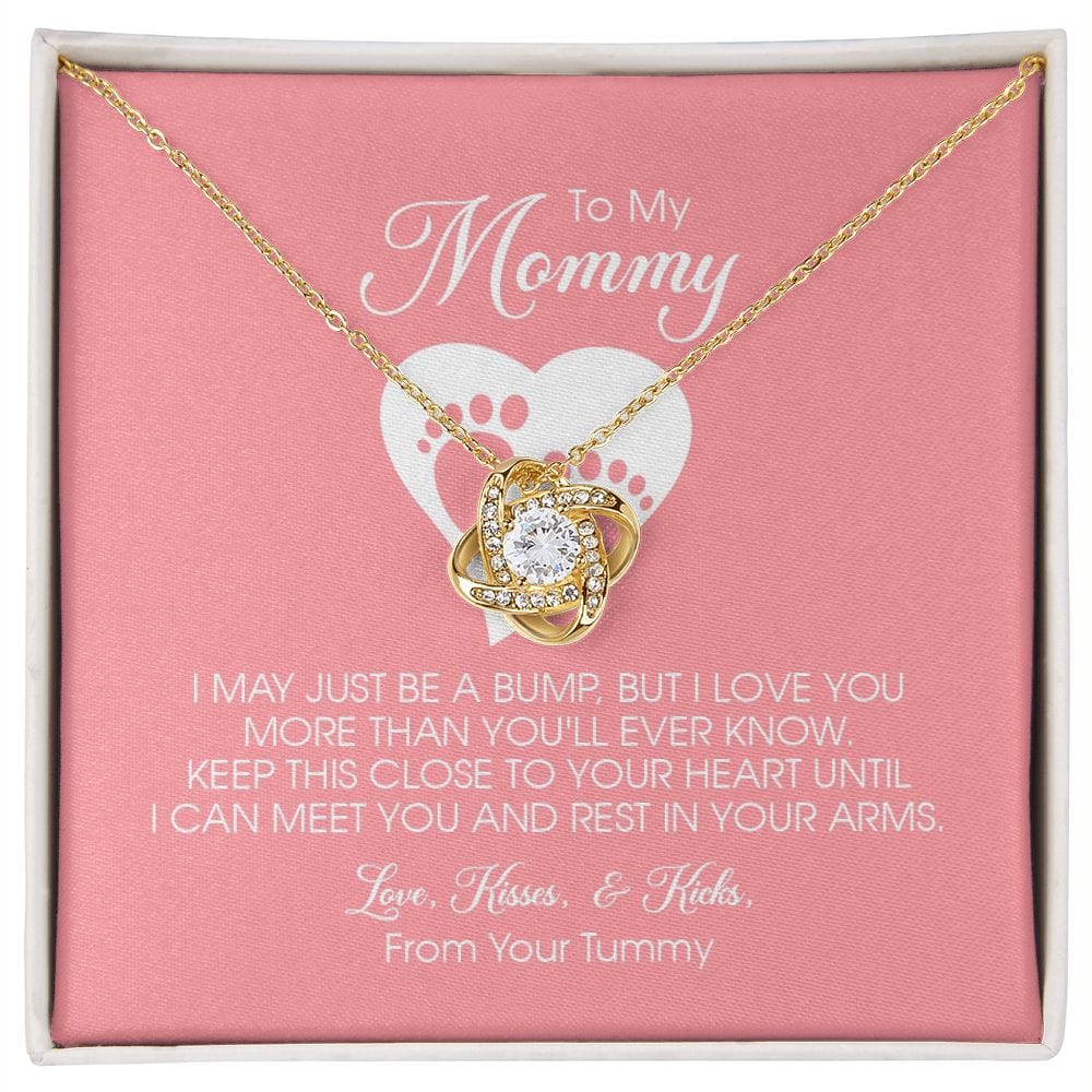 To my Mommy, Mother's Day Gift, Pregnancy Gift for Soon to Be Mom, Baby Shower Gift, Love Knot Necklace