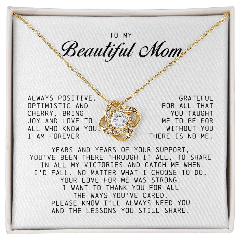 To My Beautiful Mom Love Knot Necklace