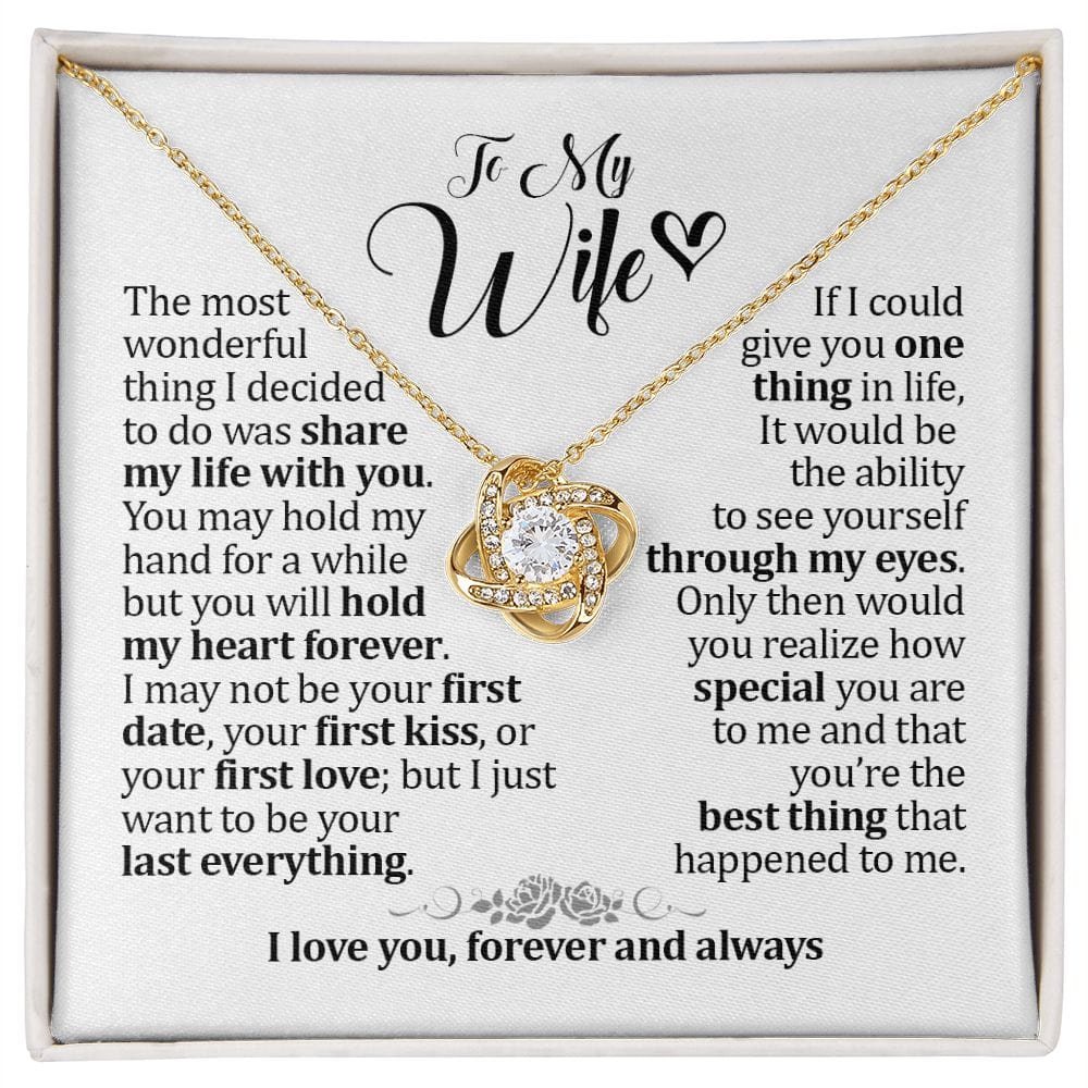 To My Wife Necklace, Anniversary Gift For Wife, Wife Birthday Gift, Gift For Wife, Wife Necklace, Jewelry Message Card For Wife