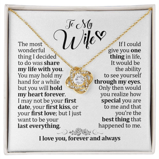 To My Wife Necklace, Anniversary Gift For Wife, Wife Birthday Gift, Gift For Wife, Wife Necklace, Jewelry Message Card For Wife