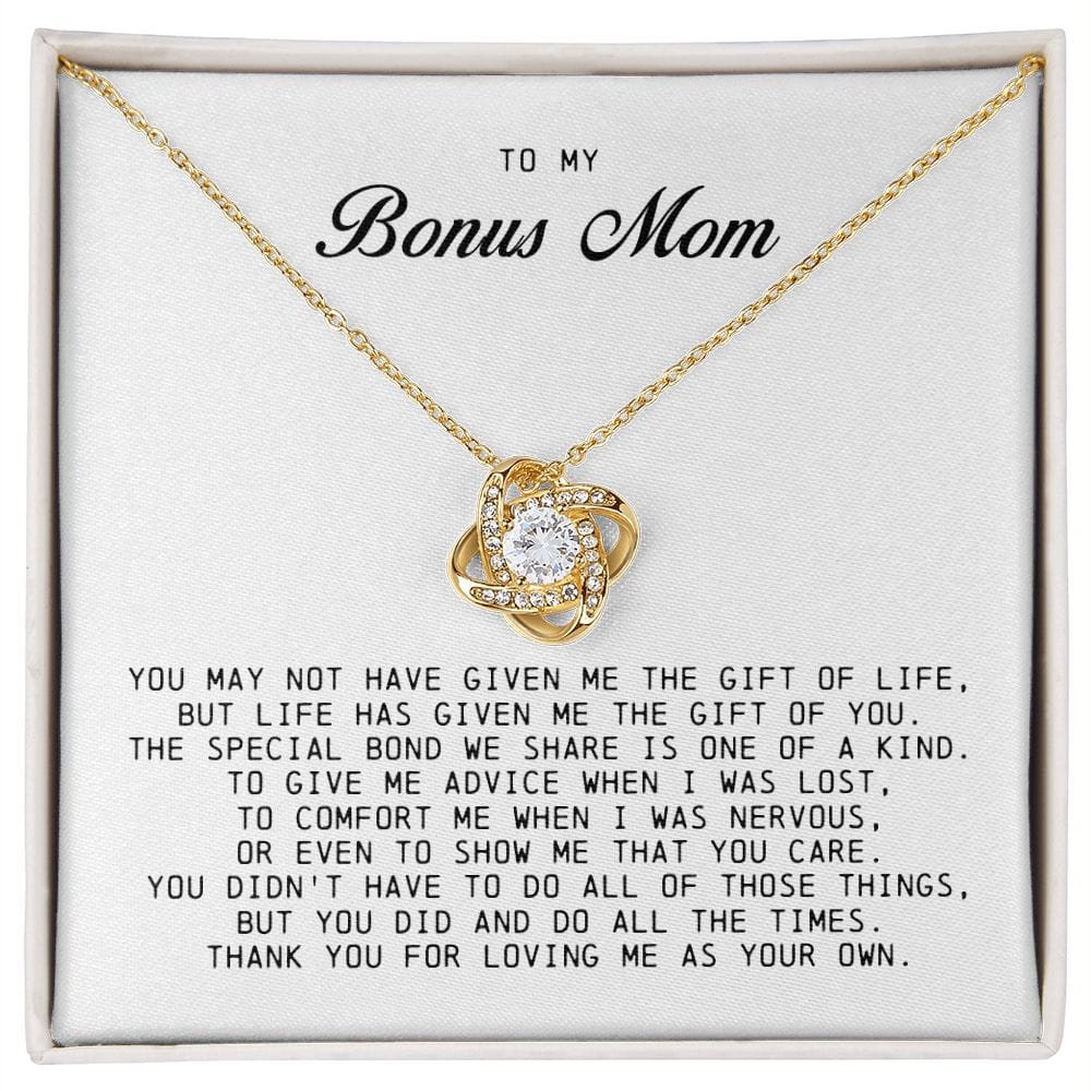 To My Bonus Mom, Love Knot Necklace