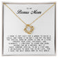 To My Bonus Mom, Love Knot Necklace