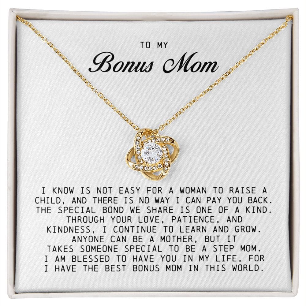 To My Bonus Mom, Love Knot Necklace