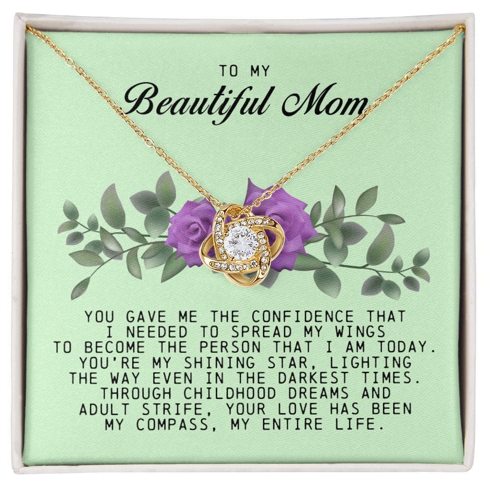 To My Beautiful Mom Love Knot Necklace