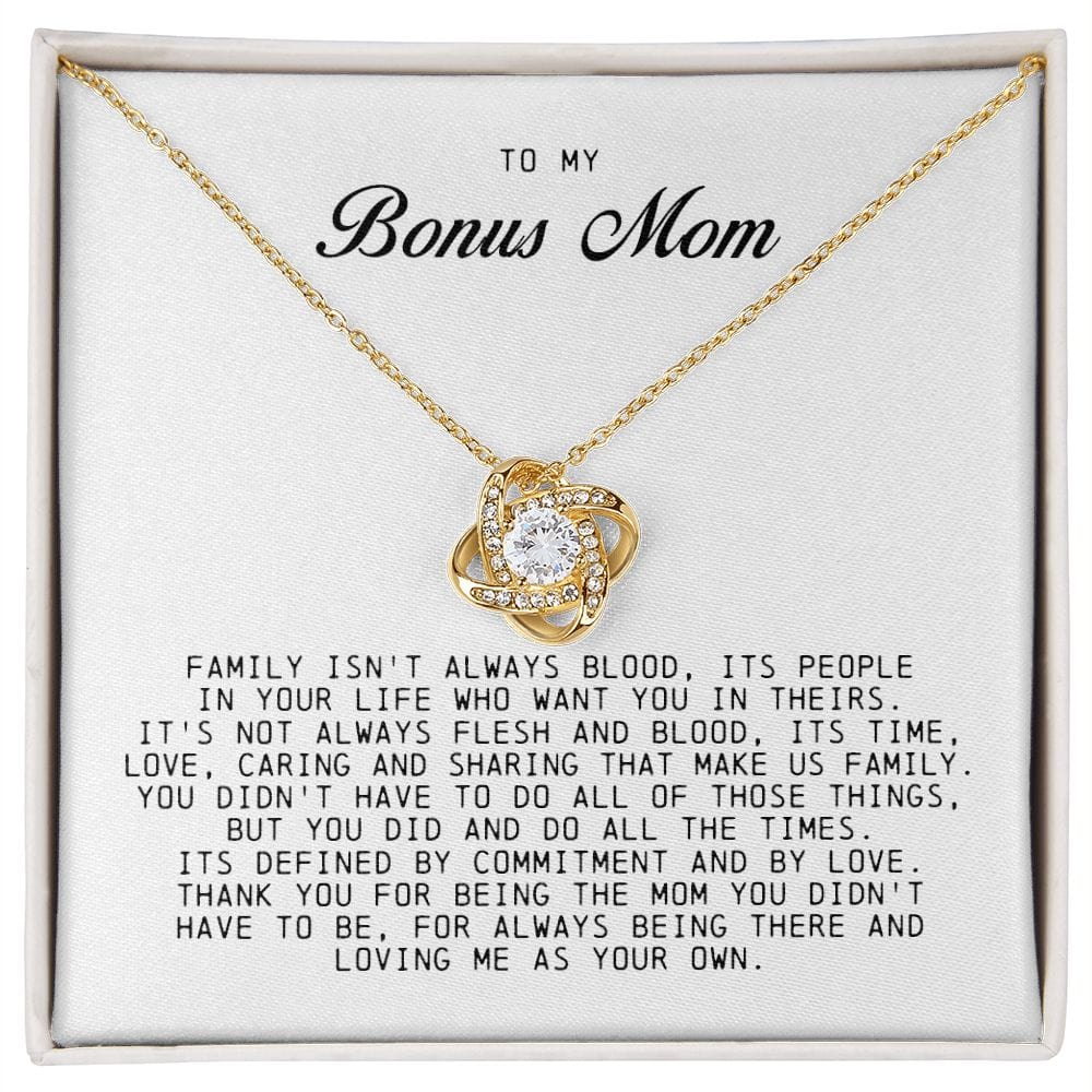 To My Bonus Mom, Love Knot Necklace