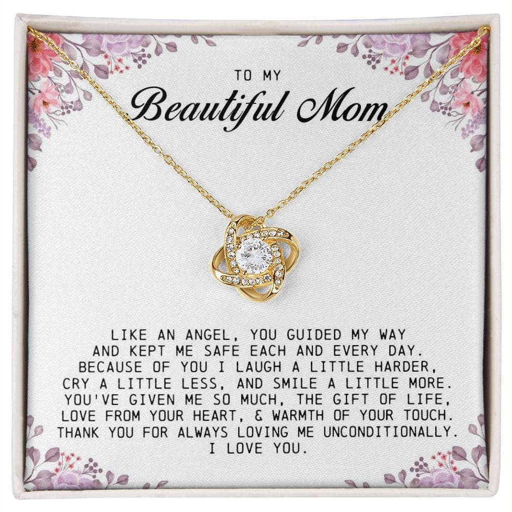 To My Beautiful Mom Love Knot Necklace