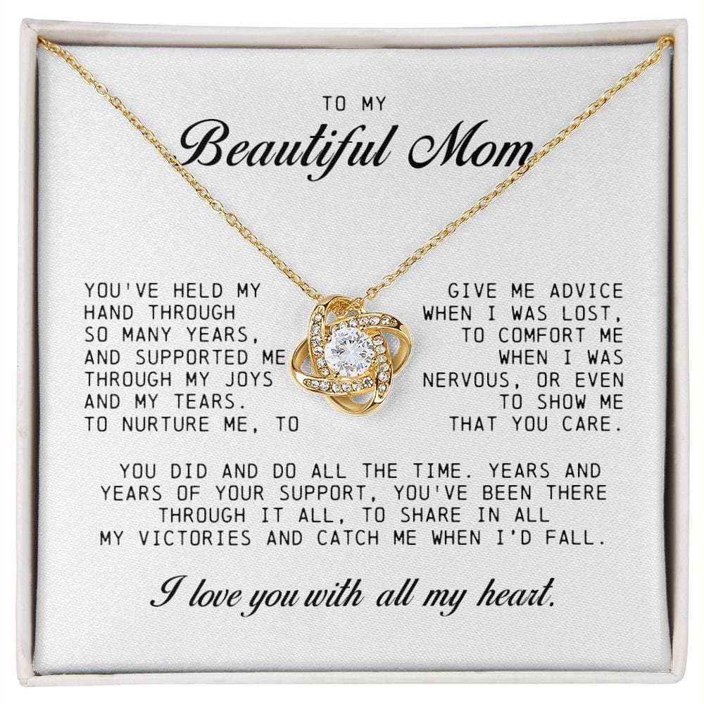 To my Beautiful Mom, Mother's Day Gift, Love Knot Necklace