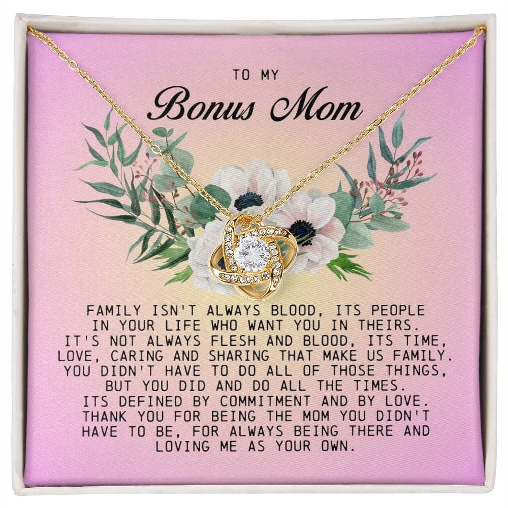 To My Bonus Mom, Love Knot Necklace
