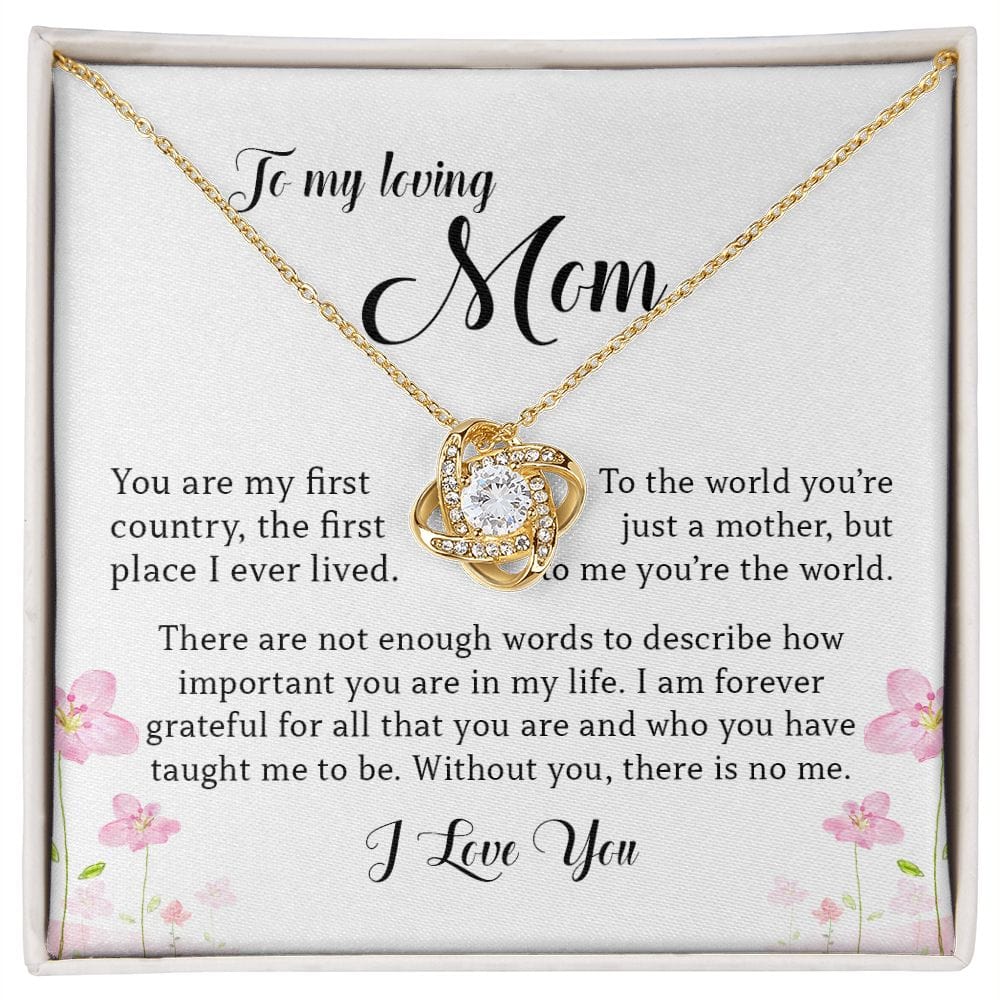 To My Loving Mom, Love Knot Necklace