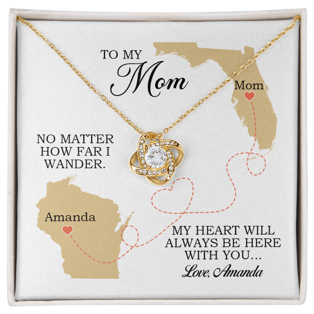 To My Mom Gift, Love Knot Necklace