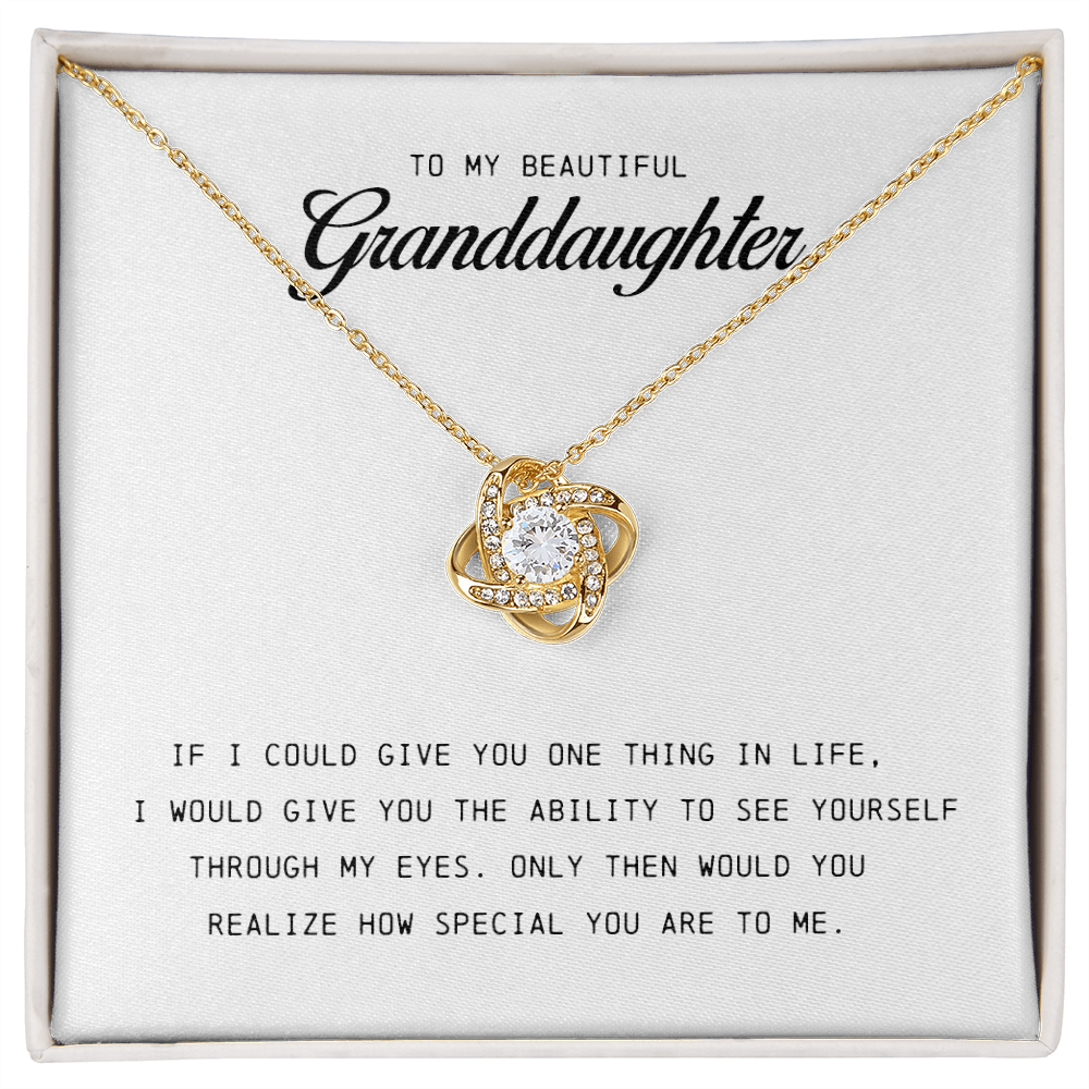To My Beautiful Granddaughter, Love Knot Necklace,
