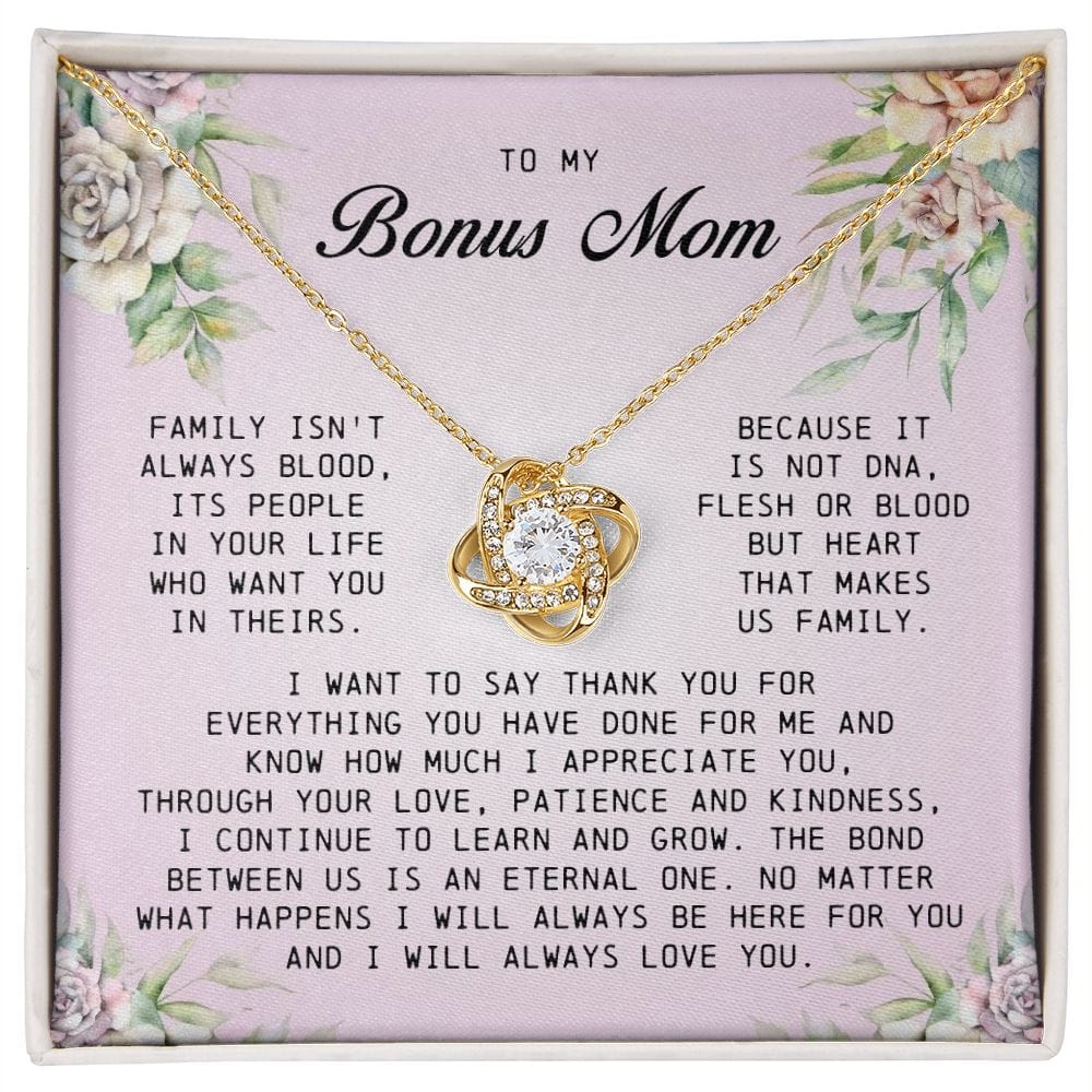 To My Bonus Mom, Love Knot Necklace