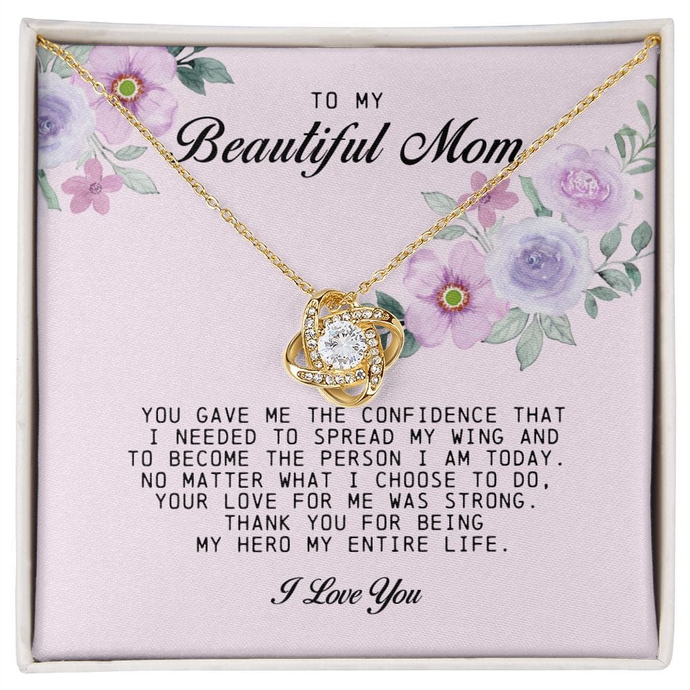 To my Beautiful Mom, Mother's Day Gift, Love Knot Necklace
