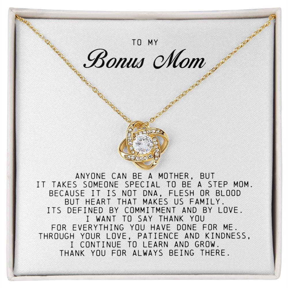 To My Bonus Mom, Love Knot Necklace