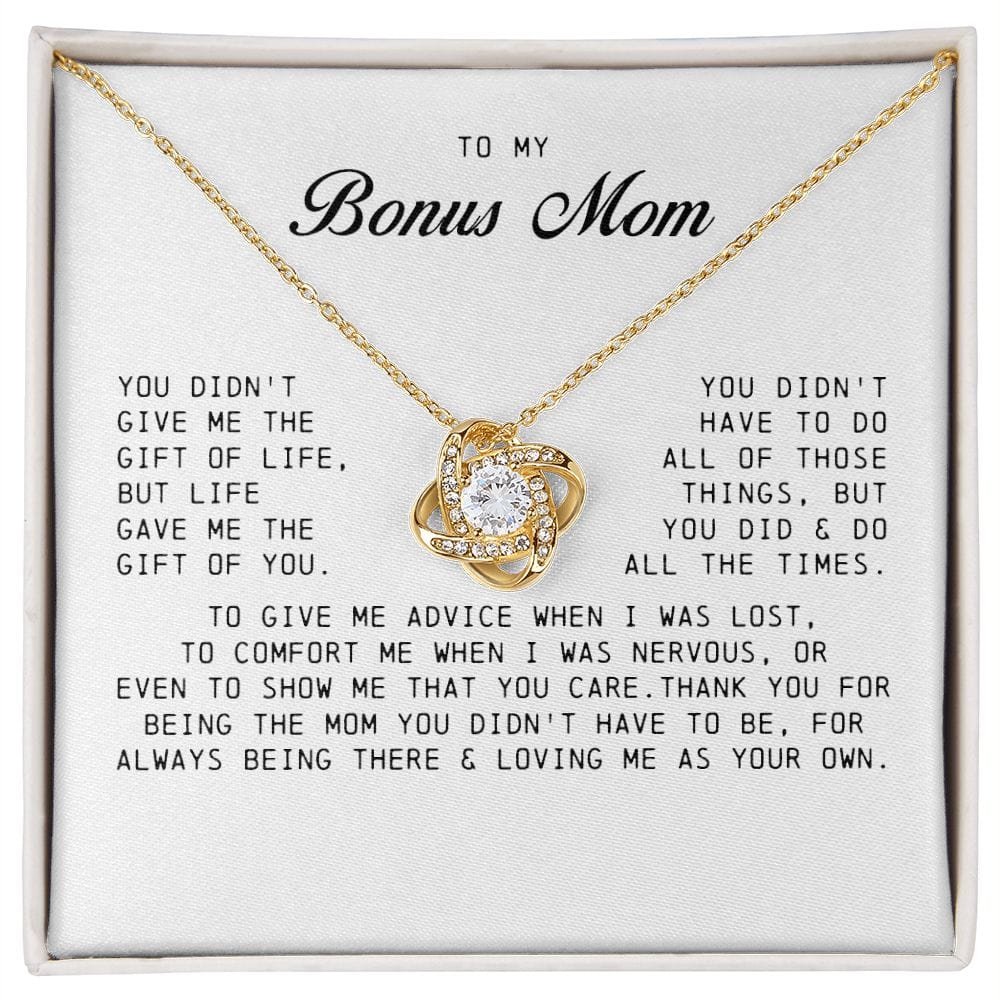 To My Bonus Mom, Love Knot Necklace