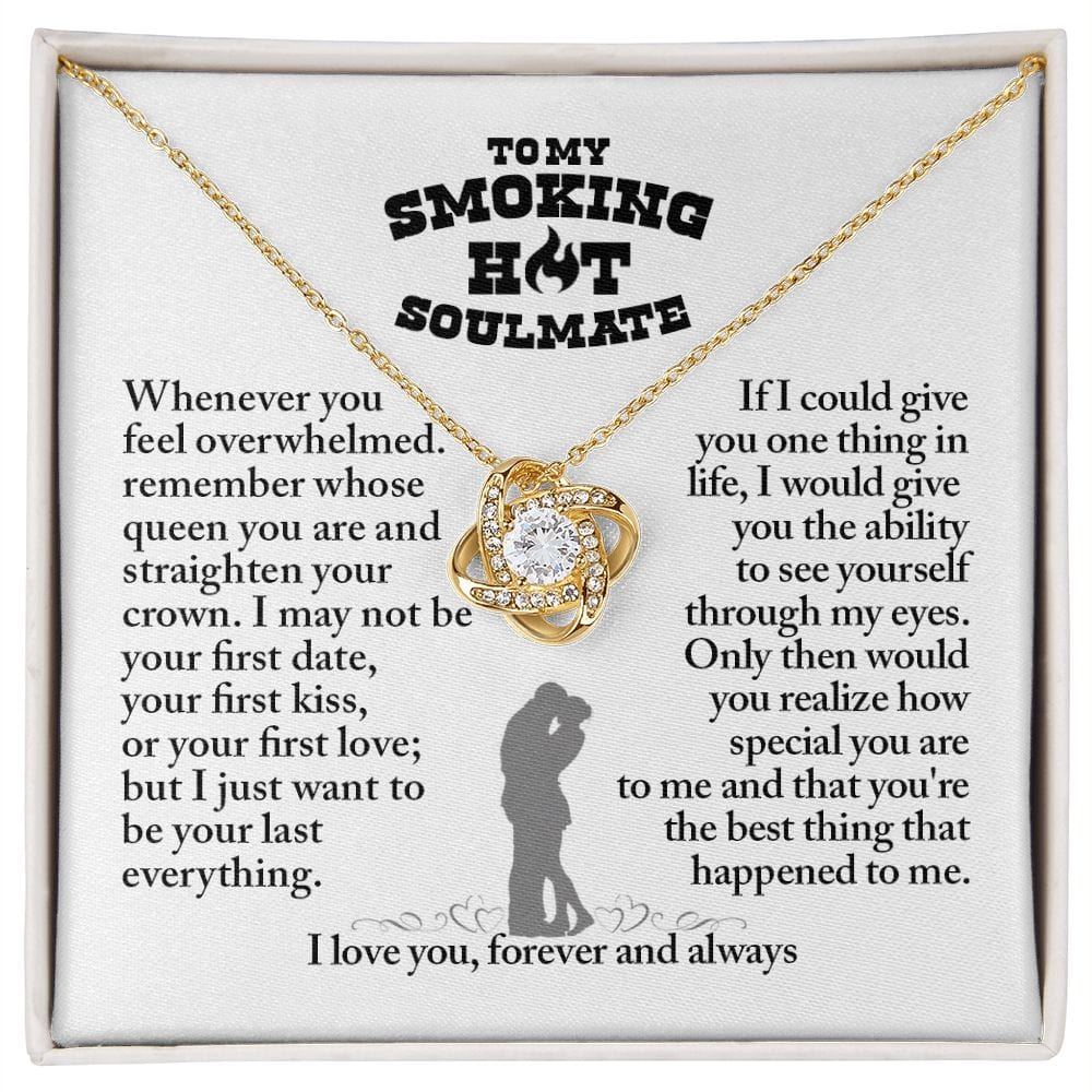 To My Smoking Hot Soulmate, Soulmate Gift, Soulmate Necklace, Gift For Her, Jewelry Message Card, Wife Gift, Girlfriend Gift