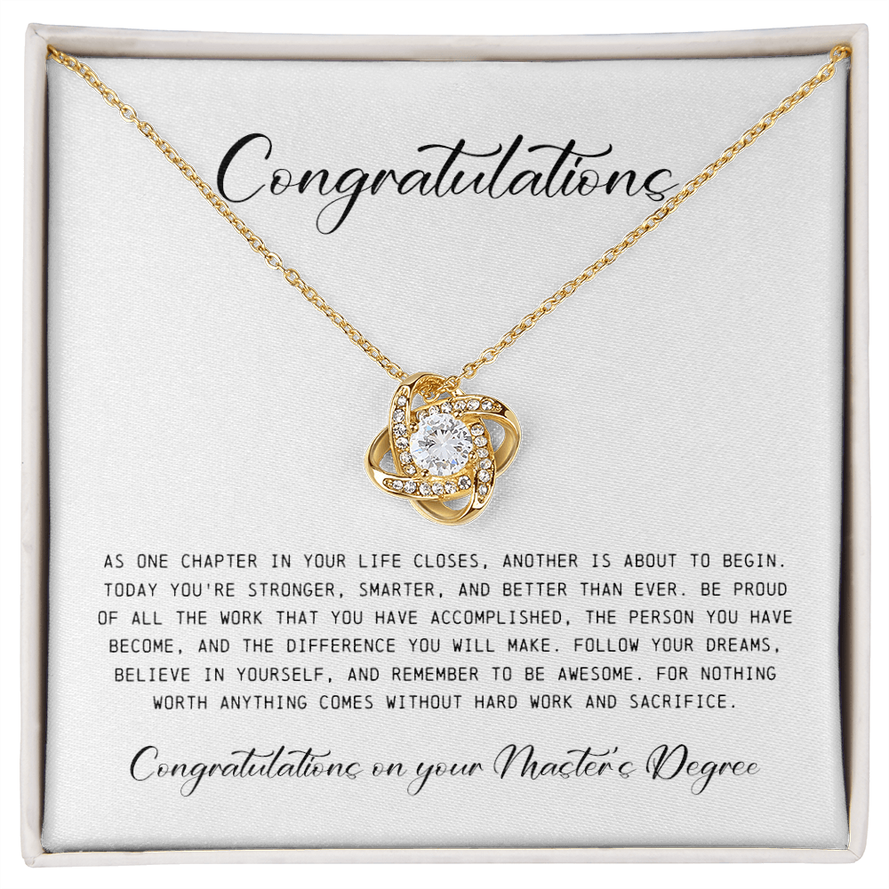 Congratulations on Your Master's Degree, Love Knot Necklace