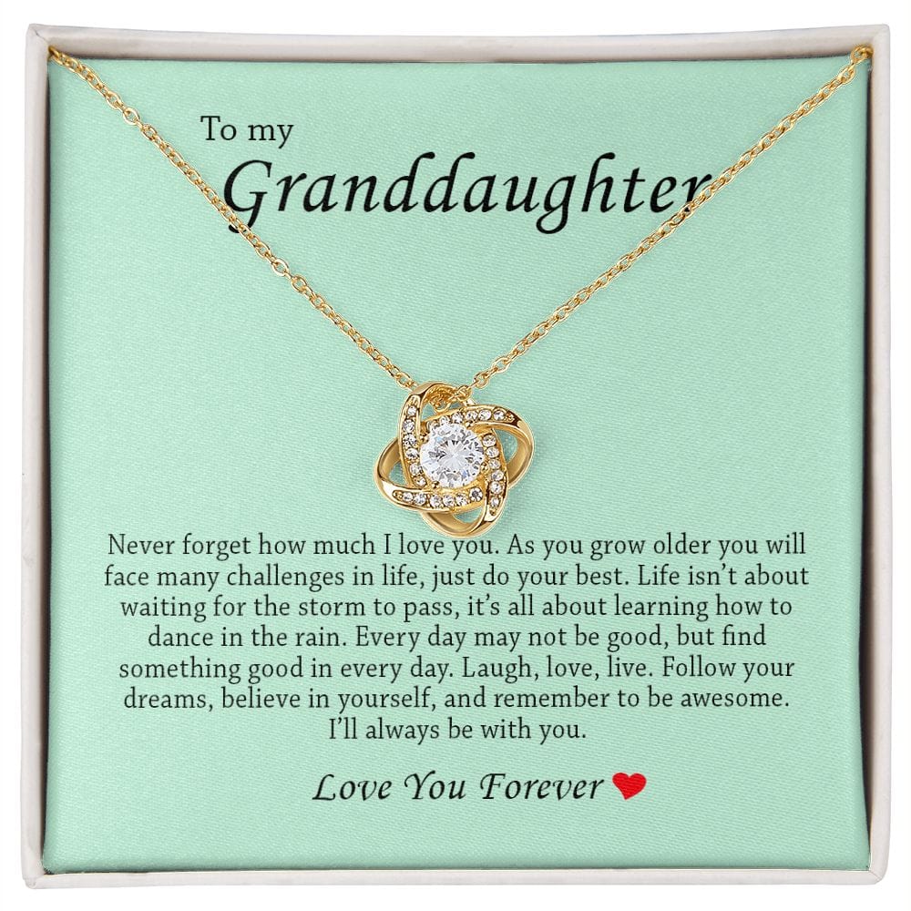 To My Granddaughter, Love Knot Necklace