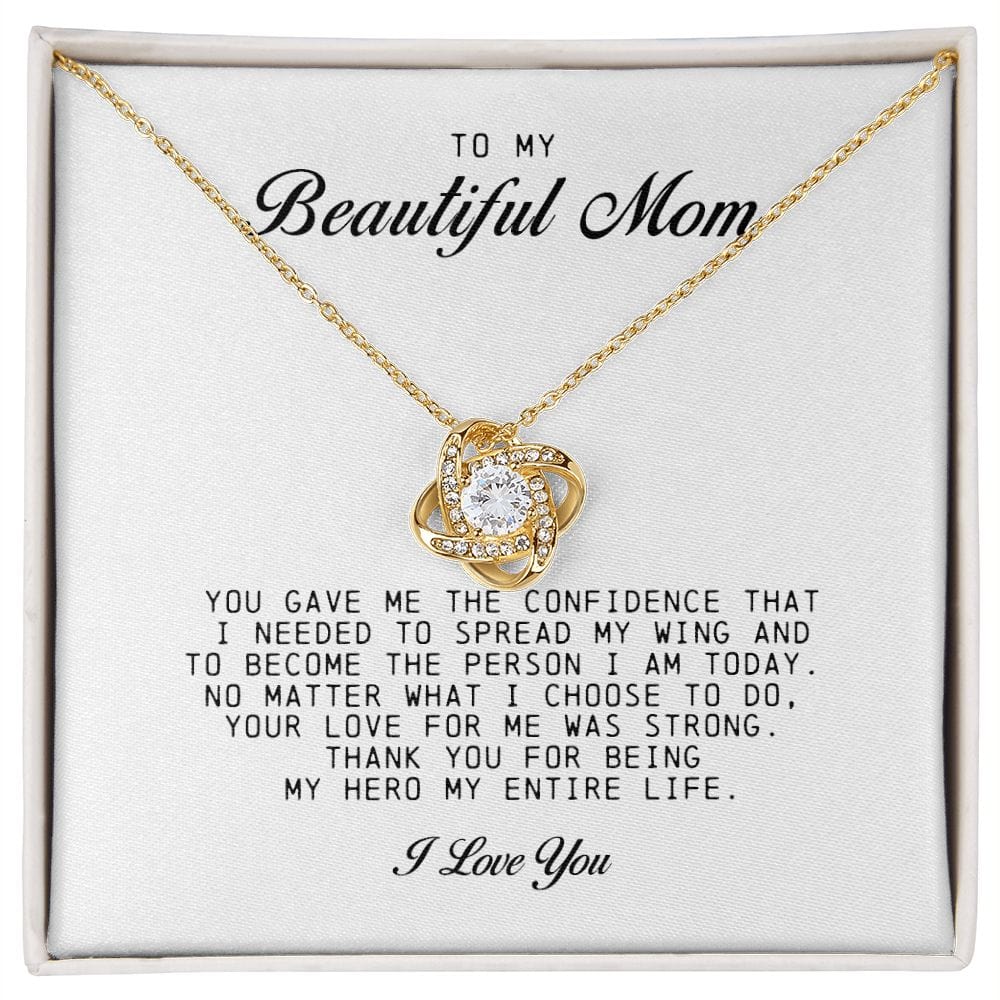 To my Beautiful Mom, Mother's Day Gift, Love Knot Necklace