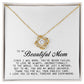 To My Beautiful Mom Love Knot Necklace