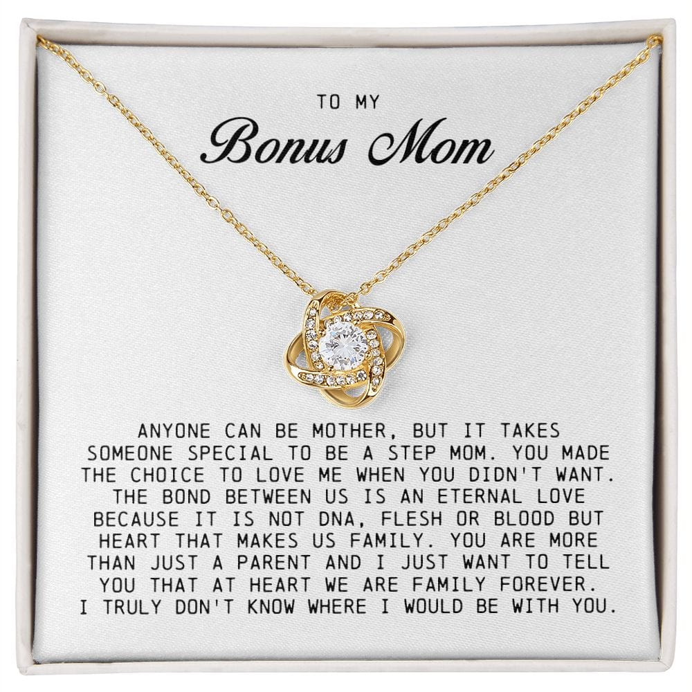 To My Bonus Mom, Love Knot Necklace