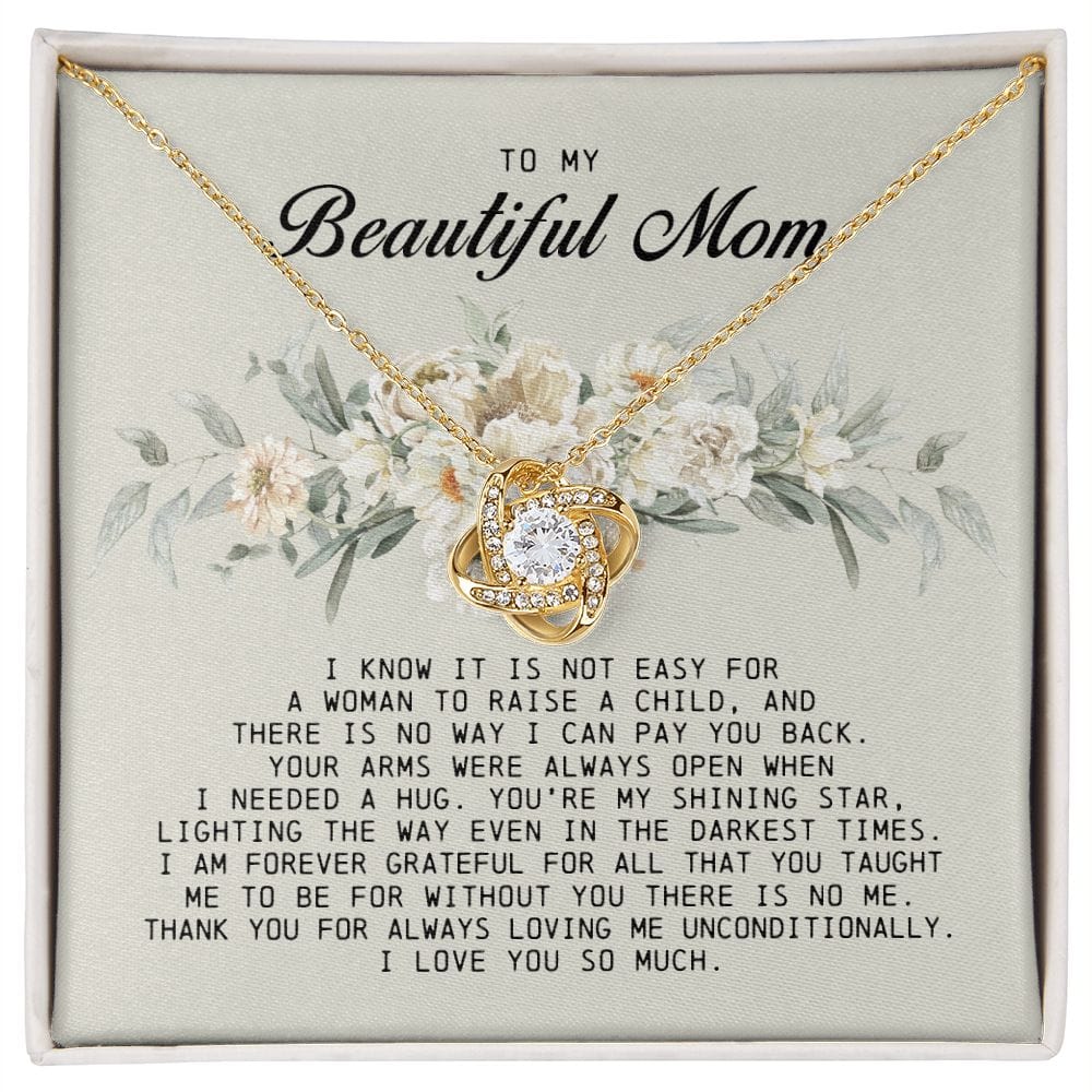 To My Beautiful Mom, Love Knot Necklace