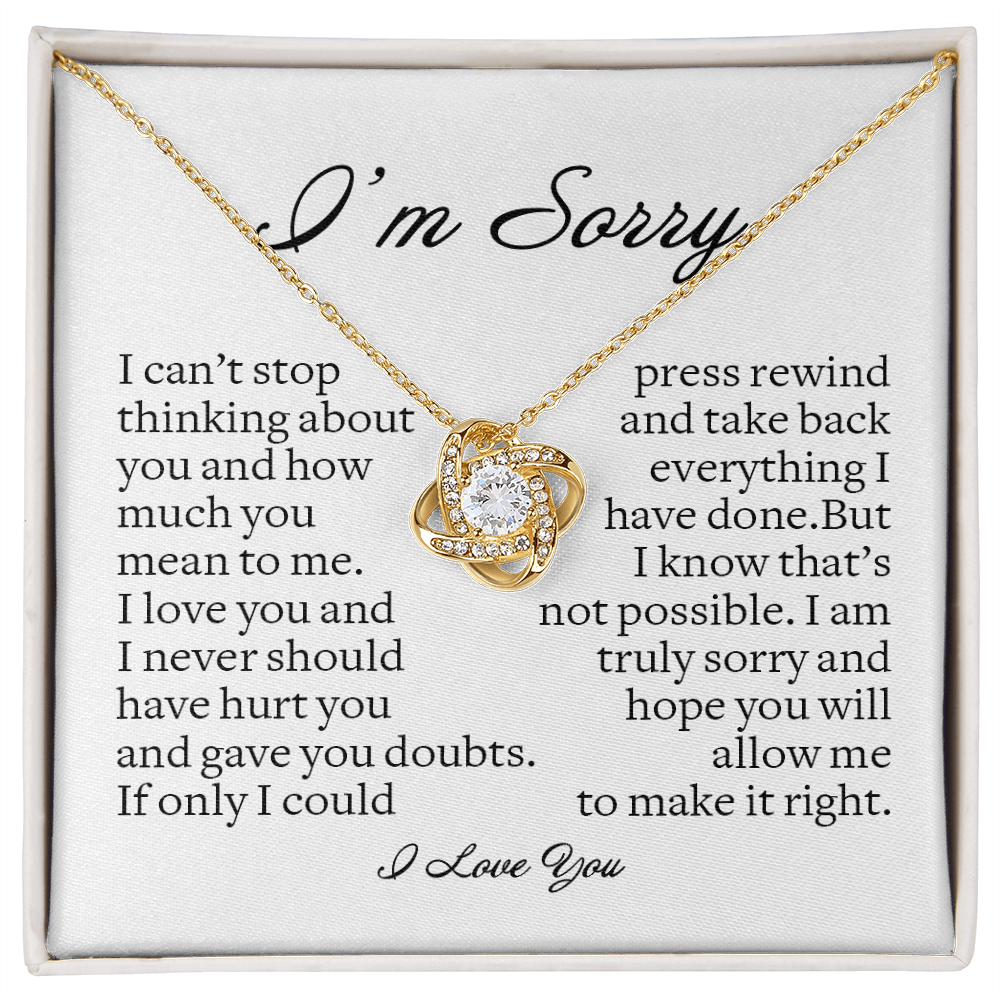 Apology Gift for Her, Love Knot Necklace