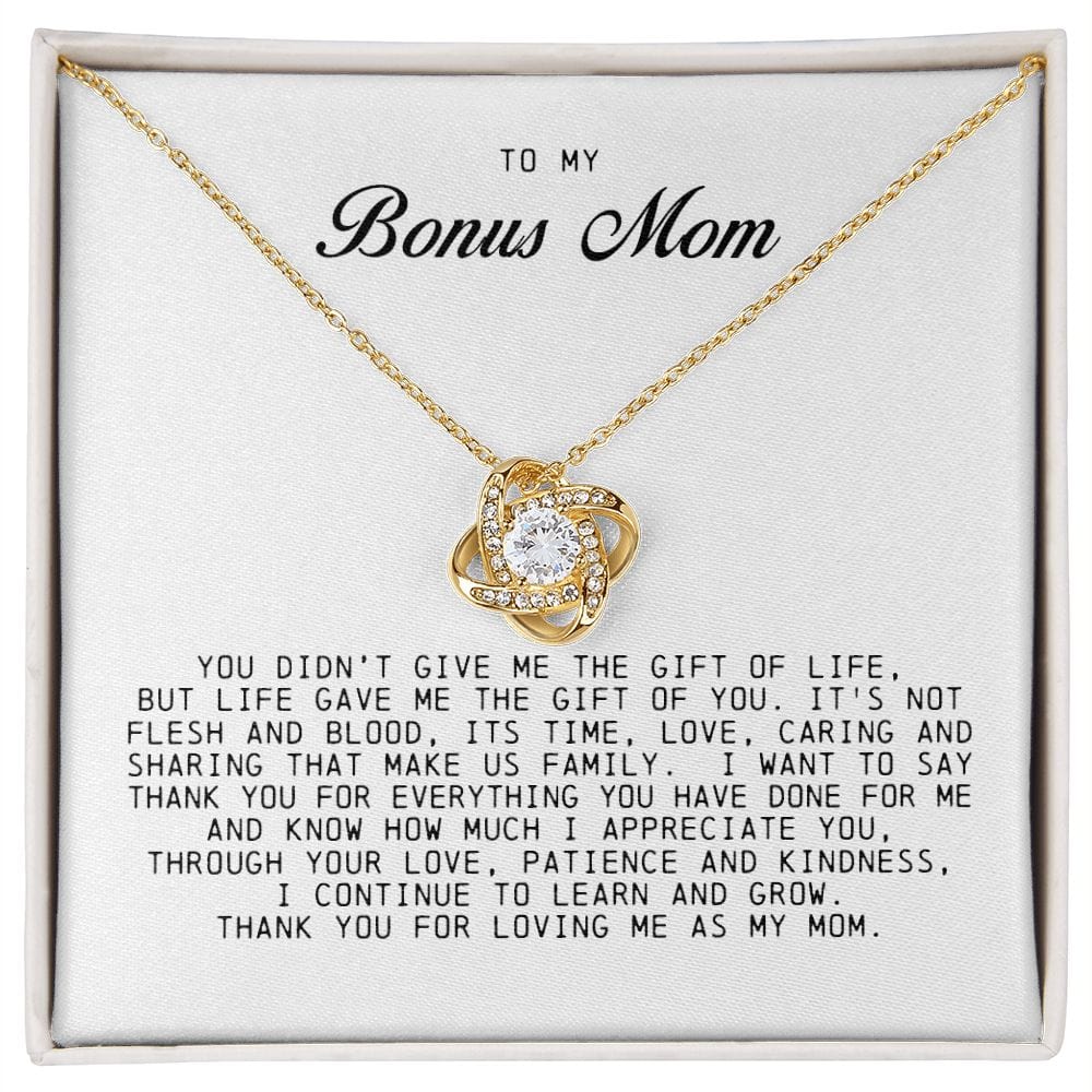To My Bonus Mom, Love Knot Necklace