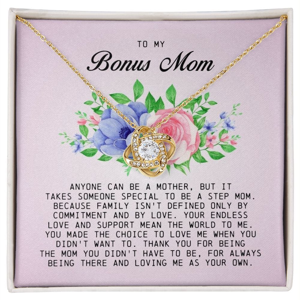 To My Bonus Mom, Love Knot Necklace