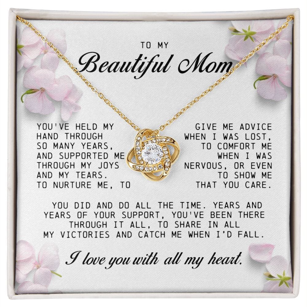 To my Beautiful Mom, Mother's Day Gift, Love Knot Necklace