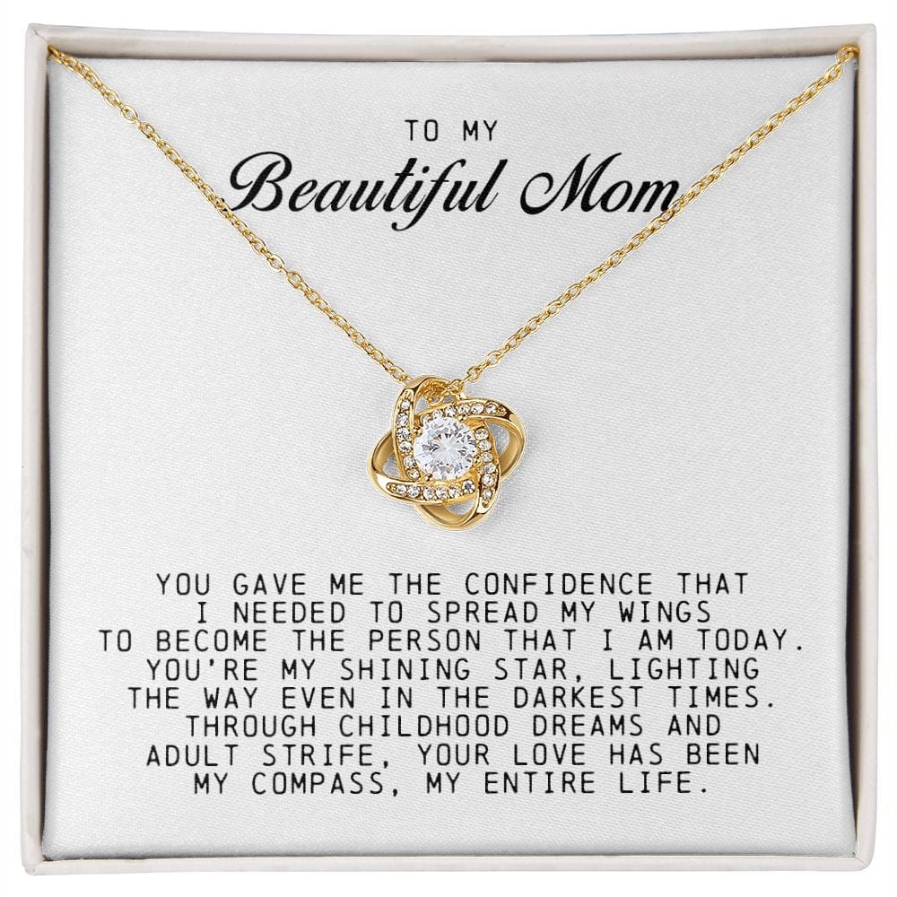 To My Beautiful Mom  Love Knot Necklace