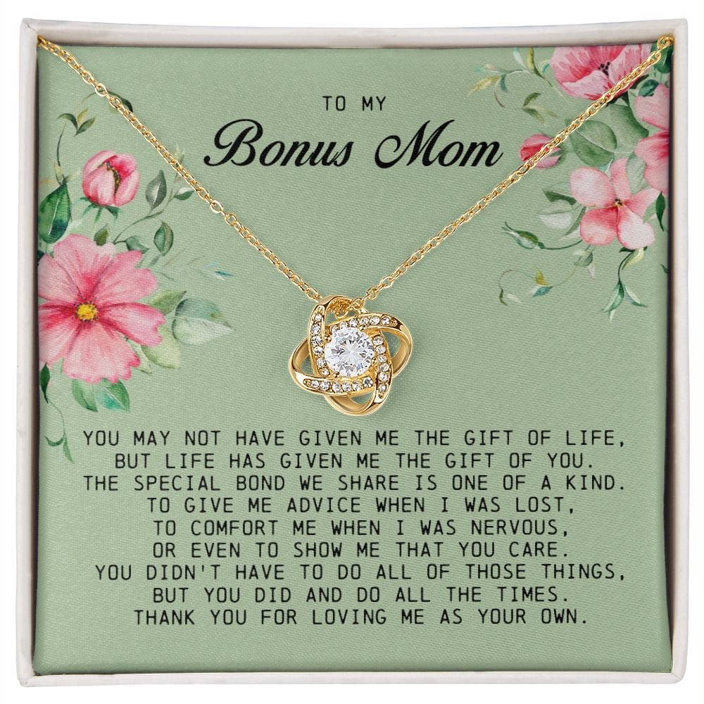 To My Bonus Mom, Love Knot Necklace