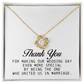 Wedding Officiant Gift, Love Knot Necklace, Thank You for Marrying Us