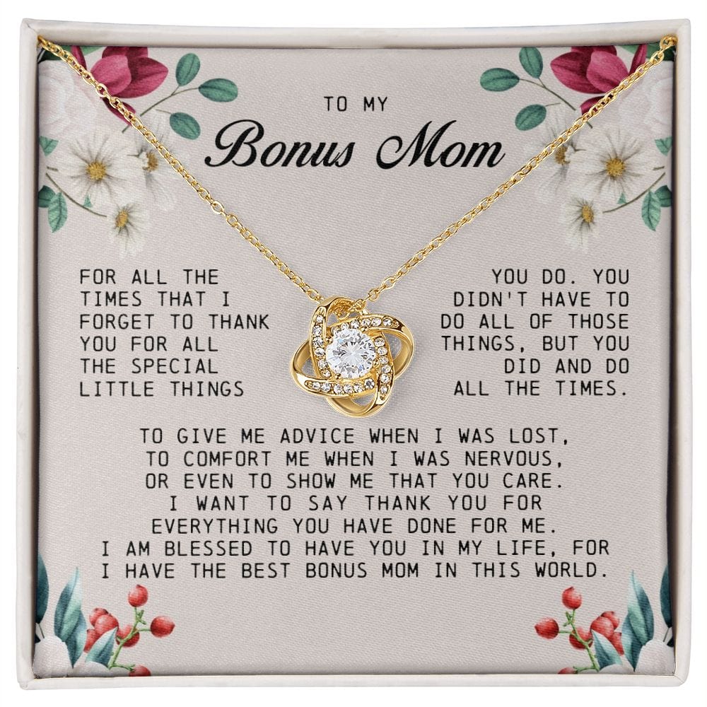 To My Bonus Mom, Love Knot Necklace