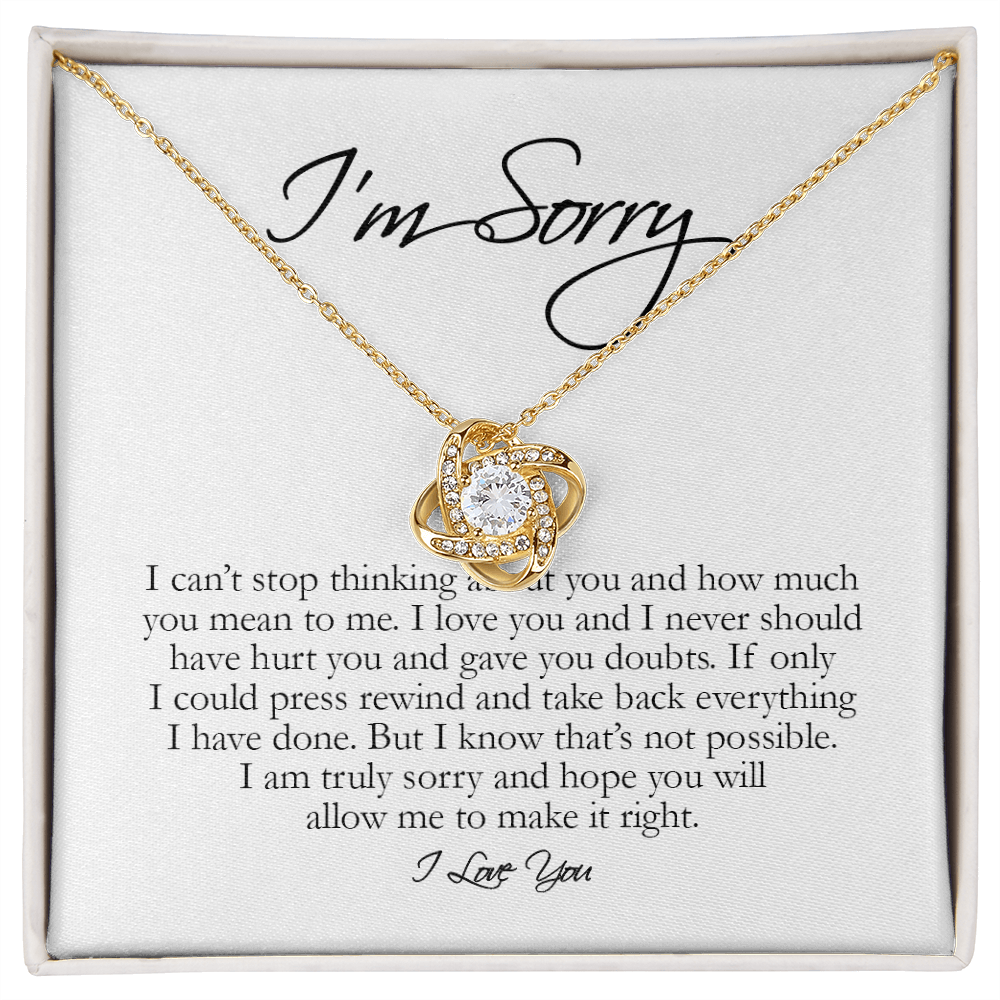 I'm Sorry Gift, Love Knot Necklace