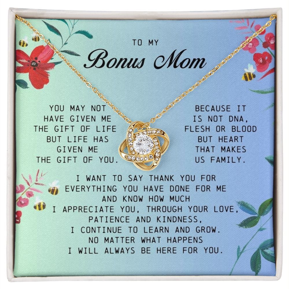 To My Bonus Mom, Love Knot Necklace