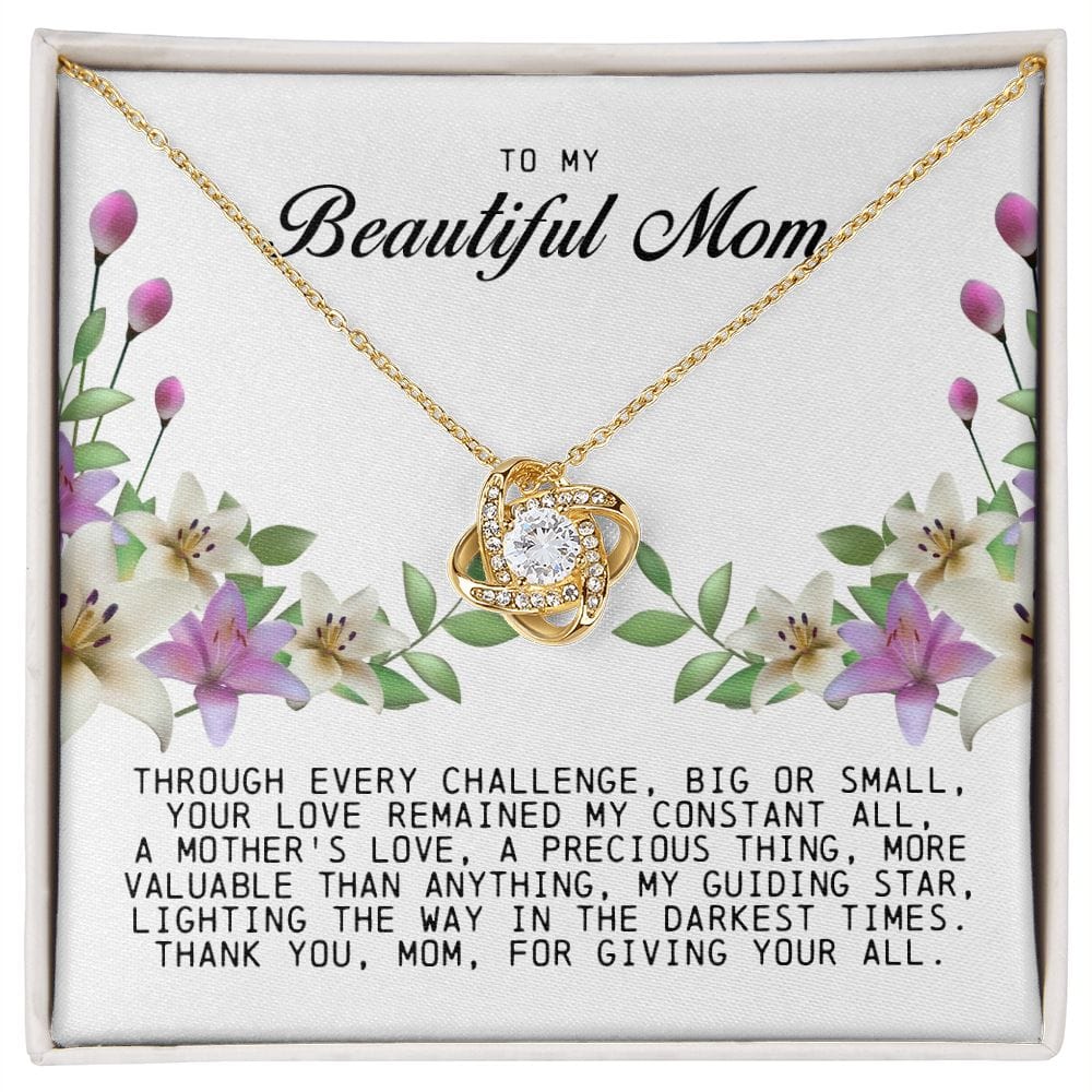 To My Beautiful Mom, Love Knot Necklace