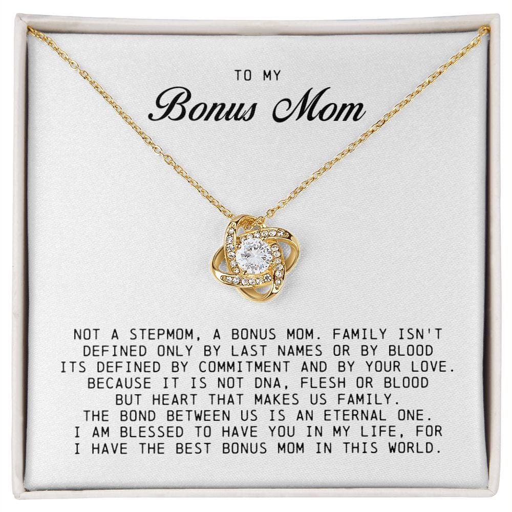 To My Bonus Mom, Love Knot Necklace