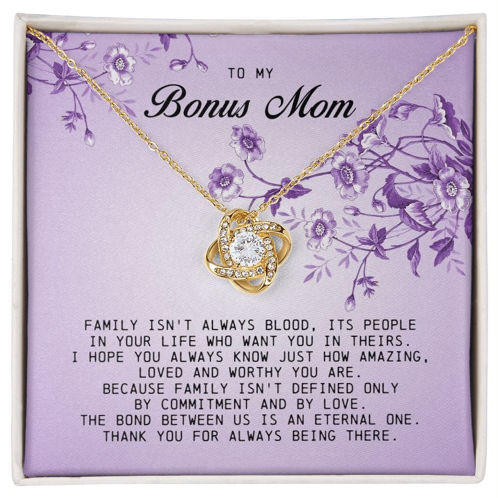 To My Bonus Mom, Love Knot Necklace