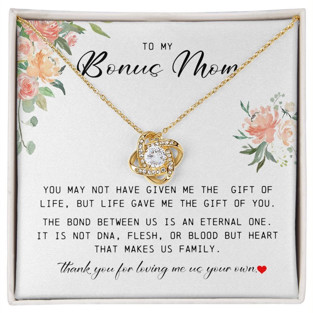 To My Bonus Mom, Love Knot Necklace