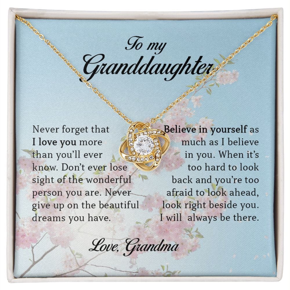 To My Granddaughter, Love Knot Necklace