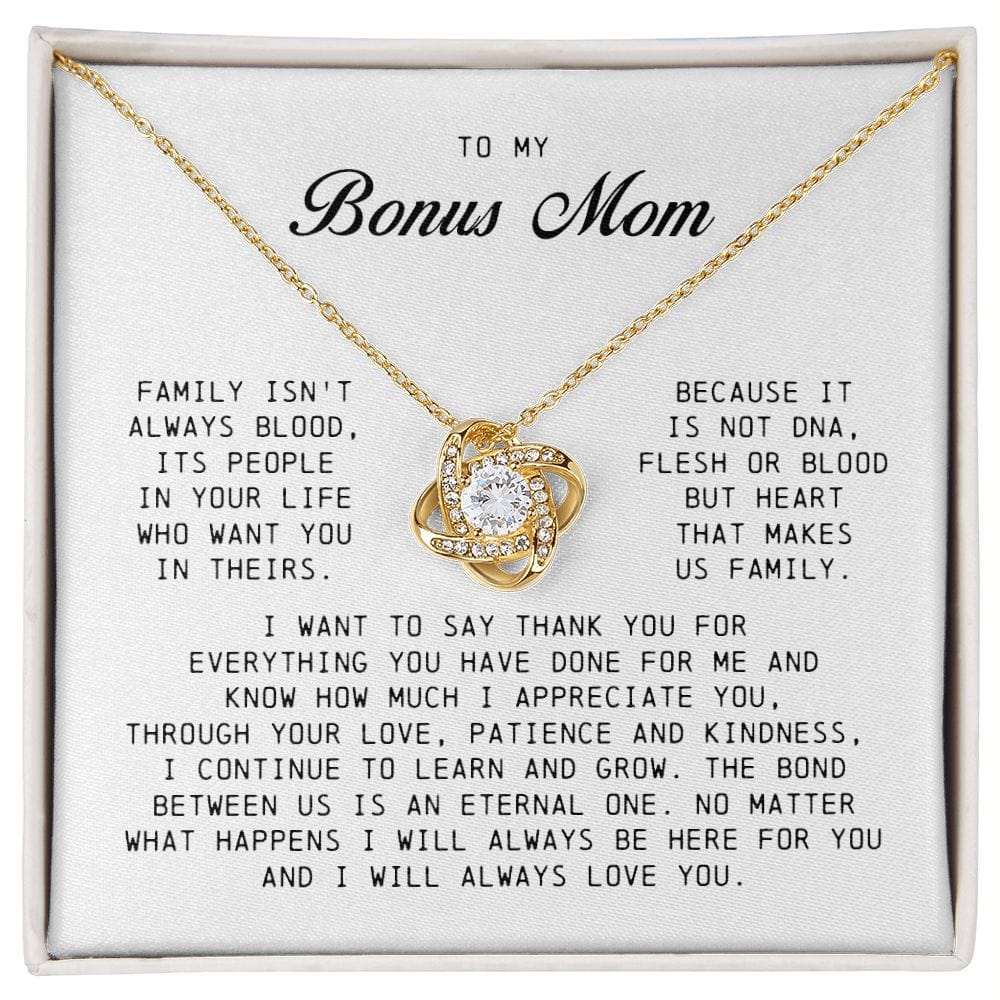 To My Bonus Mom, Love Knot Necklace