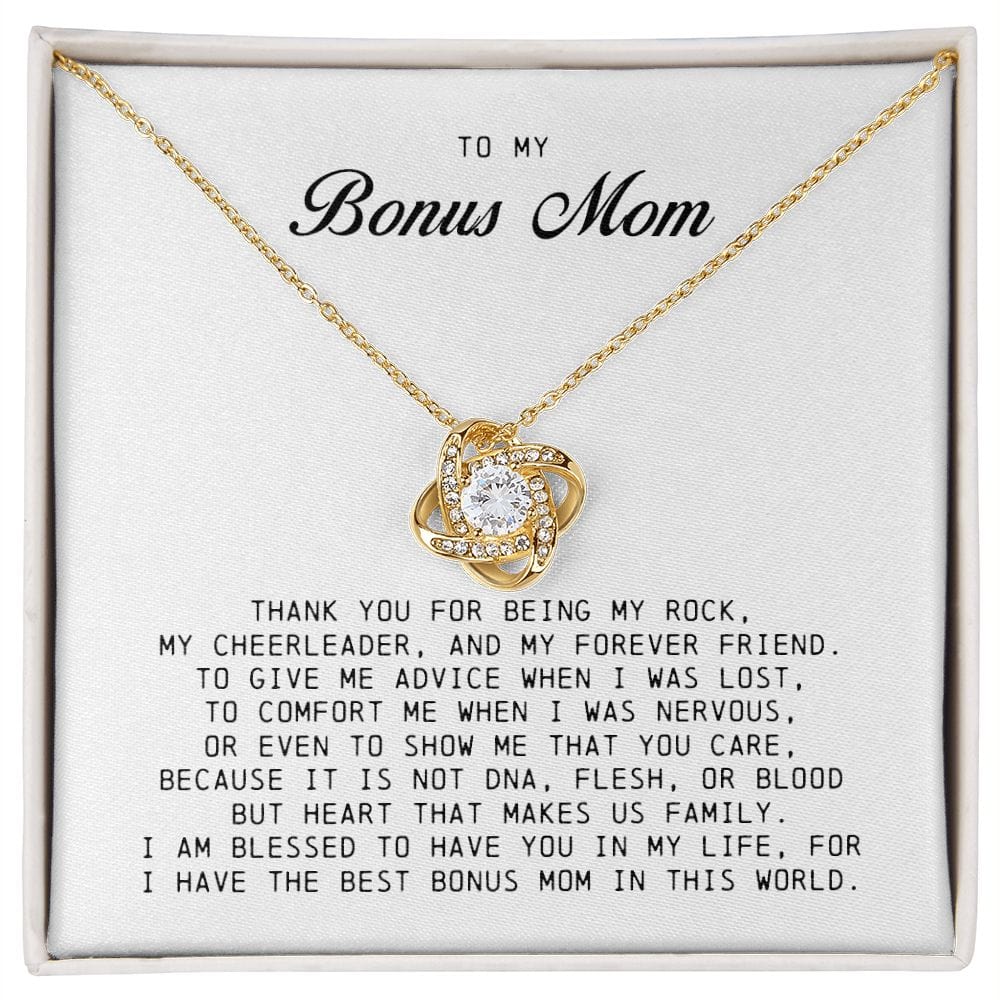To My Bonus Mom, Love Knot Necklace
