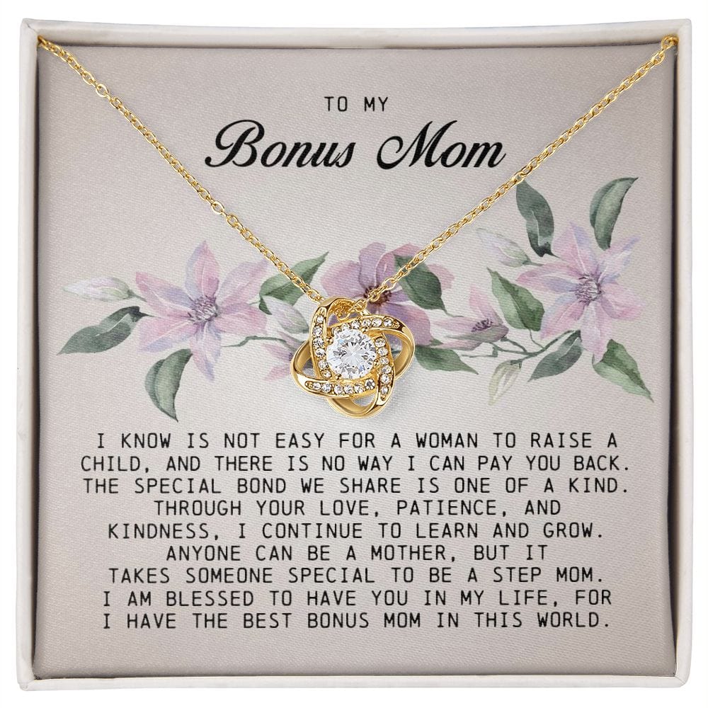 To My Bonus Mom, Love Knot Necklace
