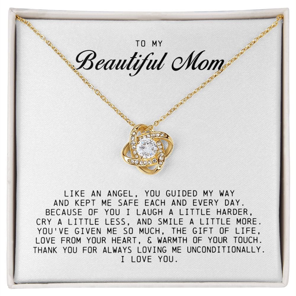 To My Beautiful Mom Love Knot Necklace