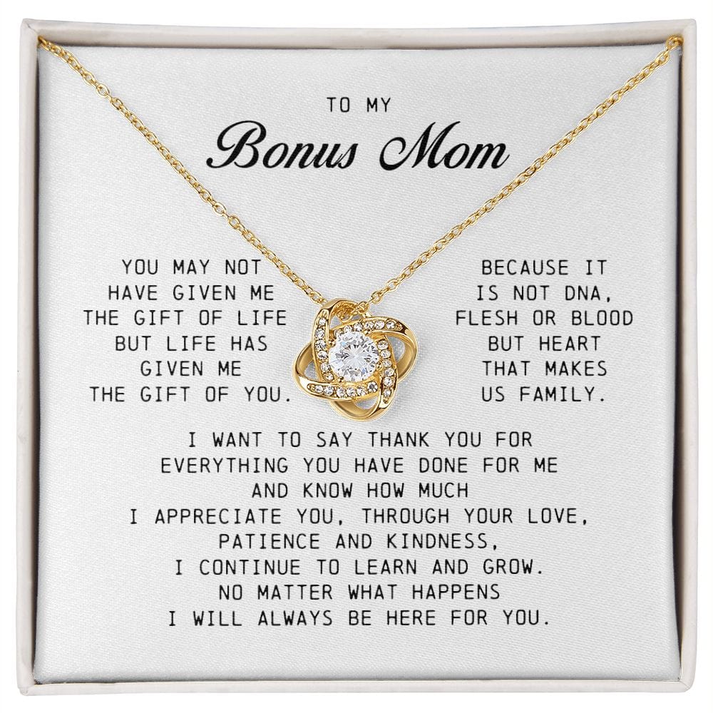 To My Bonus Mom, Love Knot Necklace